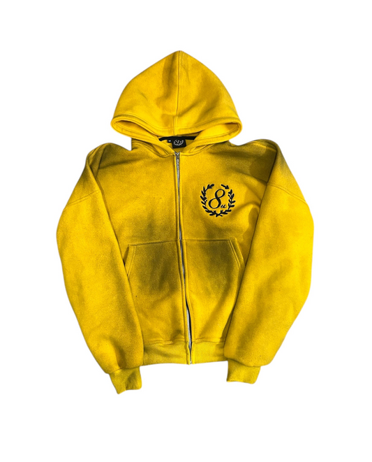 Yellow Dirty Wash Zipup