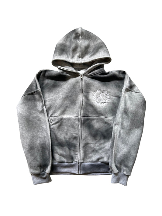 Grey Dirty Wash Zipup